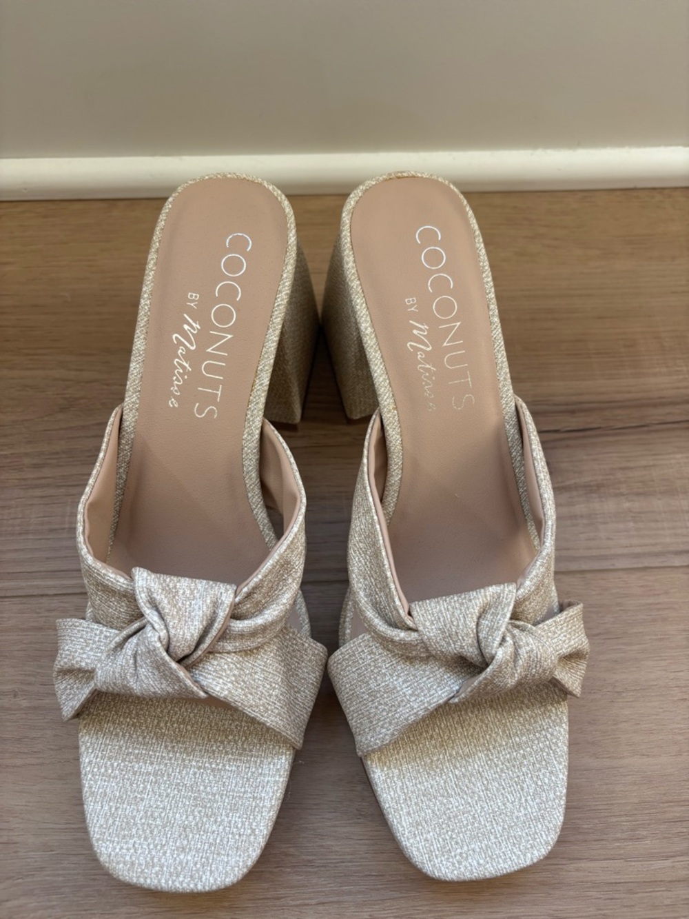 Coconuts by Matisse Natural Knot Platform Block Heels Size 9 - Picture 2 of 10